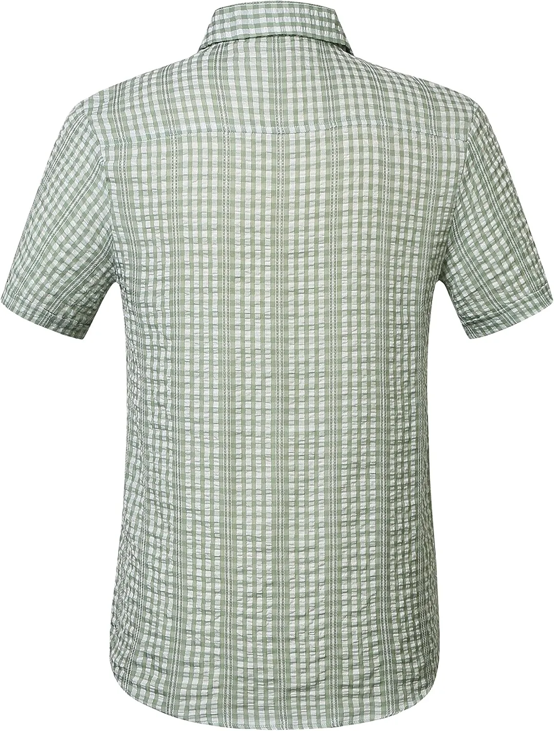 SSLR Mens Short Sleeve Button Down Shirts Casual Striped Plaid Shirts Dress Shirts for Men