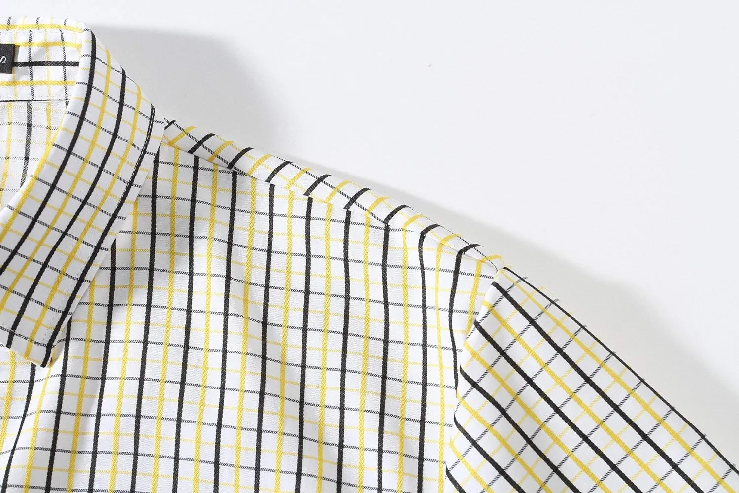 SSLR Mens Short Sleeve Button Down Shirts Casual Striped Plaid Shirts Dress Shirts for Men