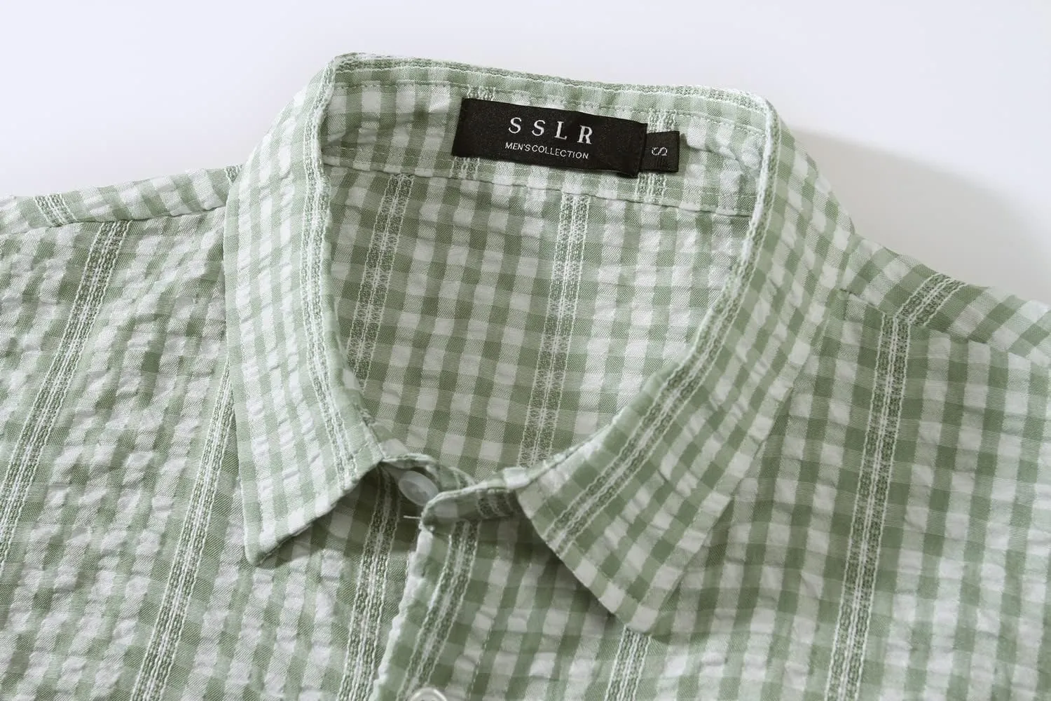 SSLR Mens Short Sleeve Button Down Shirts Casual Striped Plaid Shirts Dress Shirts for Men