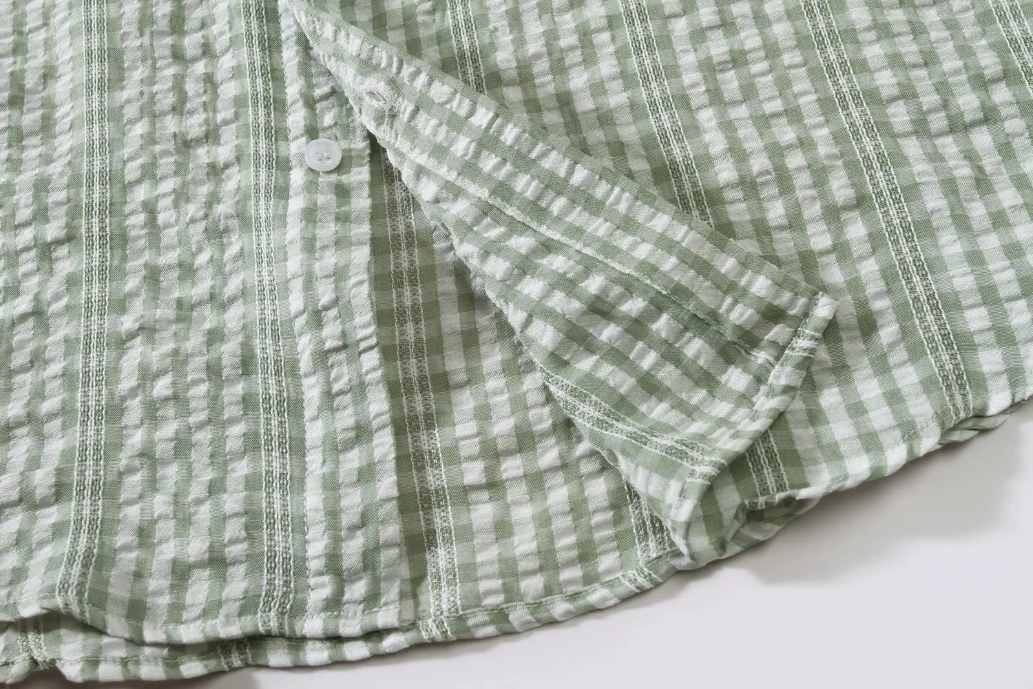 SSLR Mens Short Sleeve Button Down Shirts Casual Striped Plaid Shirts Dress Shirts for Men
