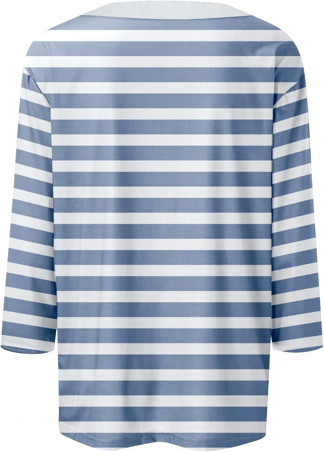 Summer Clothes Round Neck 3/4 Sleeve Shirts Cute Daily Versatile Blouses Trendy Casual Tunic Loose Fit Basic Clothing