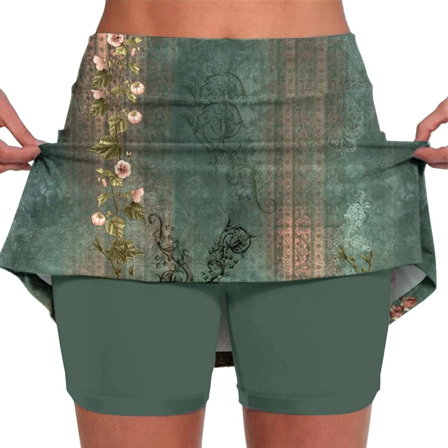 Summer Skirt Shorts for Women Plus Size Skort for Women Ladies Culottes Athletic Skirts with Pockets Tummy Control