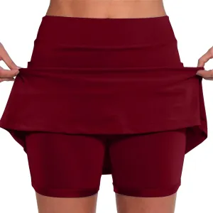 Summer Skirt Shorts for Women Plus Size Skort for Women Ladies Culottes Athletic Skirts with Pockets Tummy Control