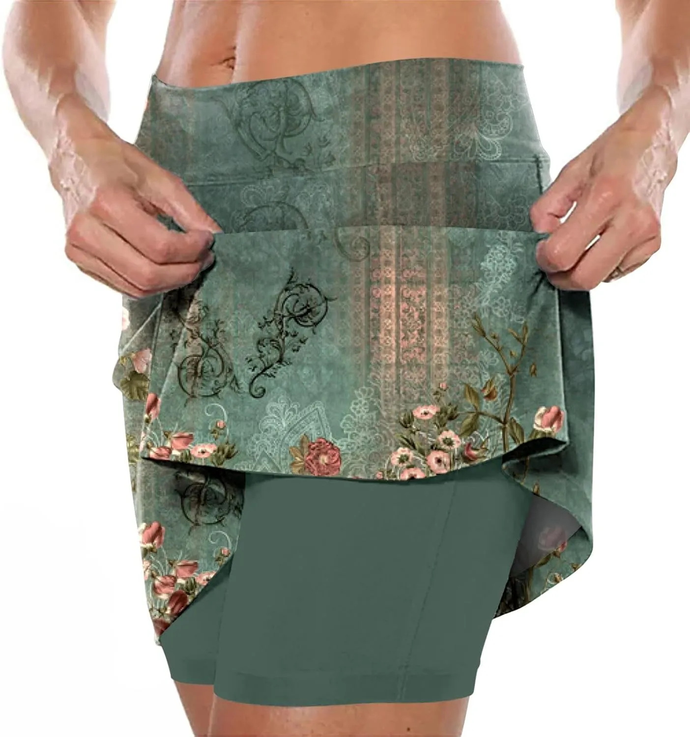 Summer Skirt Shorts for Women Plus Size Skort for Women Ladies Culottes Athletic Skirts with Pockets Tummy Control