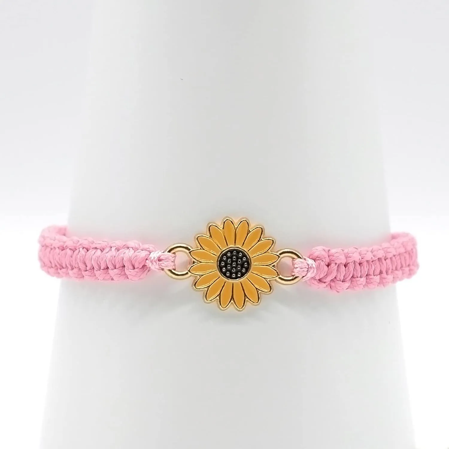 Sunflower Bracelets Adjustable Boho Sunflower Daisy Charm Bracelets Handmade Braided Rope Friendship Matching Bracelets Promise Bracelets for Couples Women
