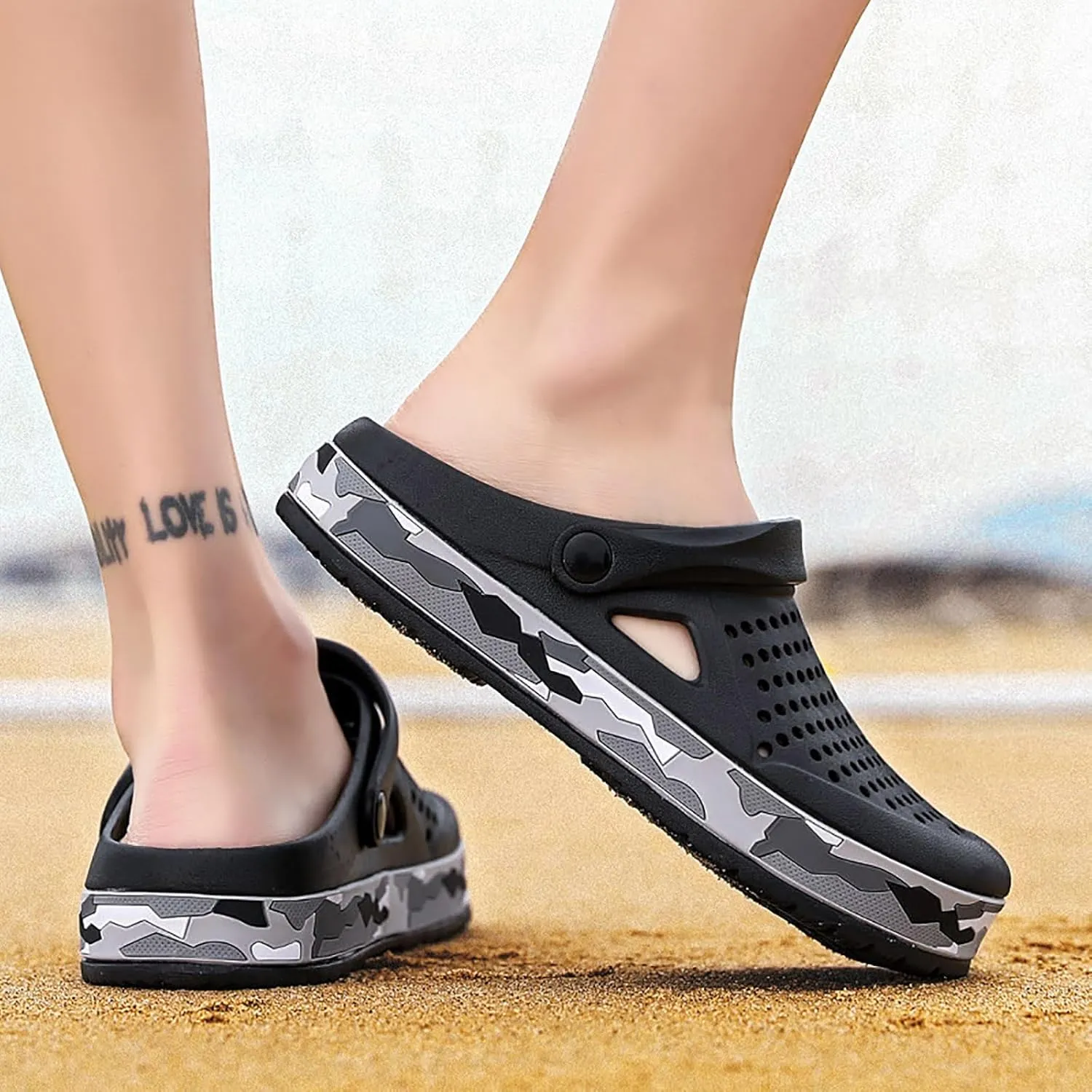 Sunporx Men's and Women's Garden Clogs Shoes with Arch Support Unisex Summer Comfort Slip-on Sandals Outdoor Beach Quick Drying Slippers