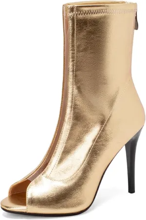 SWDZM Women's Ballrooom Dance Boots Salsa Dancing Boots Women Latin Ballroom Ankle Dance Shoes,Model DS9676