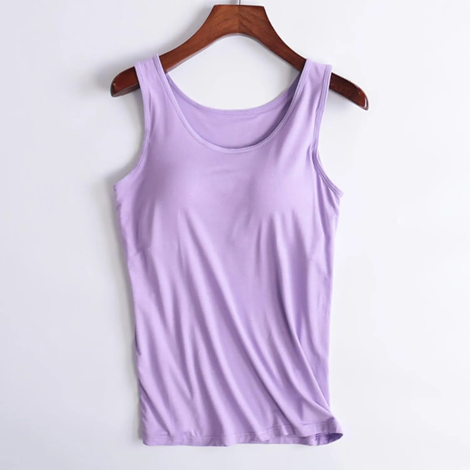 Tank Top with Built in Bra for Women,Camisole Tops for Women Plus Size,Summer Casual Padded Yoga Shirt Undershirt