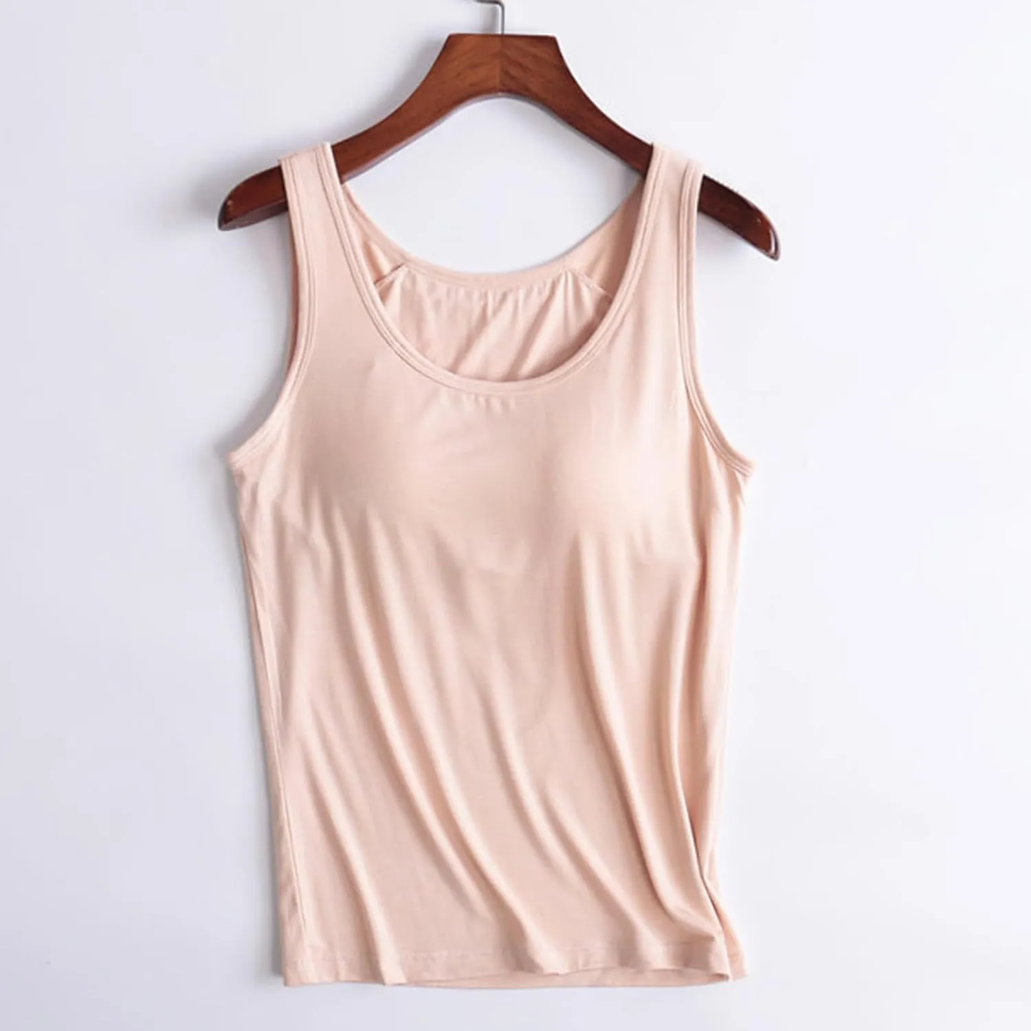 Tank Top with Built in Bra for Women,Camisole Tops for Women Plus Size,Summer Casual Padded Yoga Shirt Undershirt