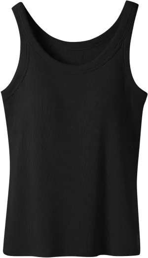Tank with Built in Bra for Women Scoop Neck Spaghetti Strap Tank Top Ribbed Sleeveless Slim Fit Summer Casual Outfits