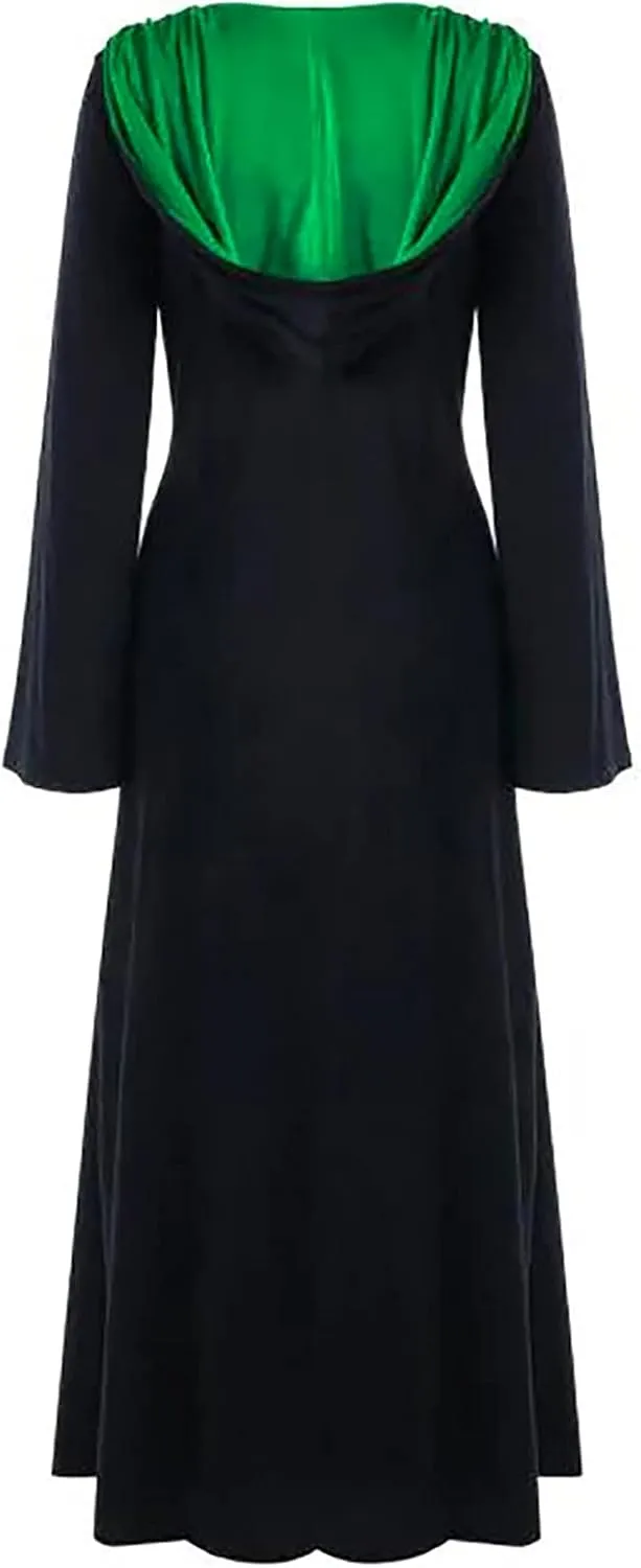 TIMIFIS Womens Halloween Costume Plus Size Renaissance Medieval Dress Victorian Maxi Dress Gothic Vampire Cloak with Hood