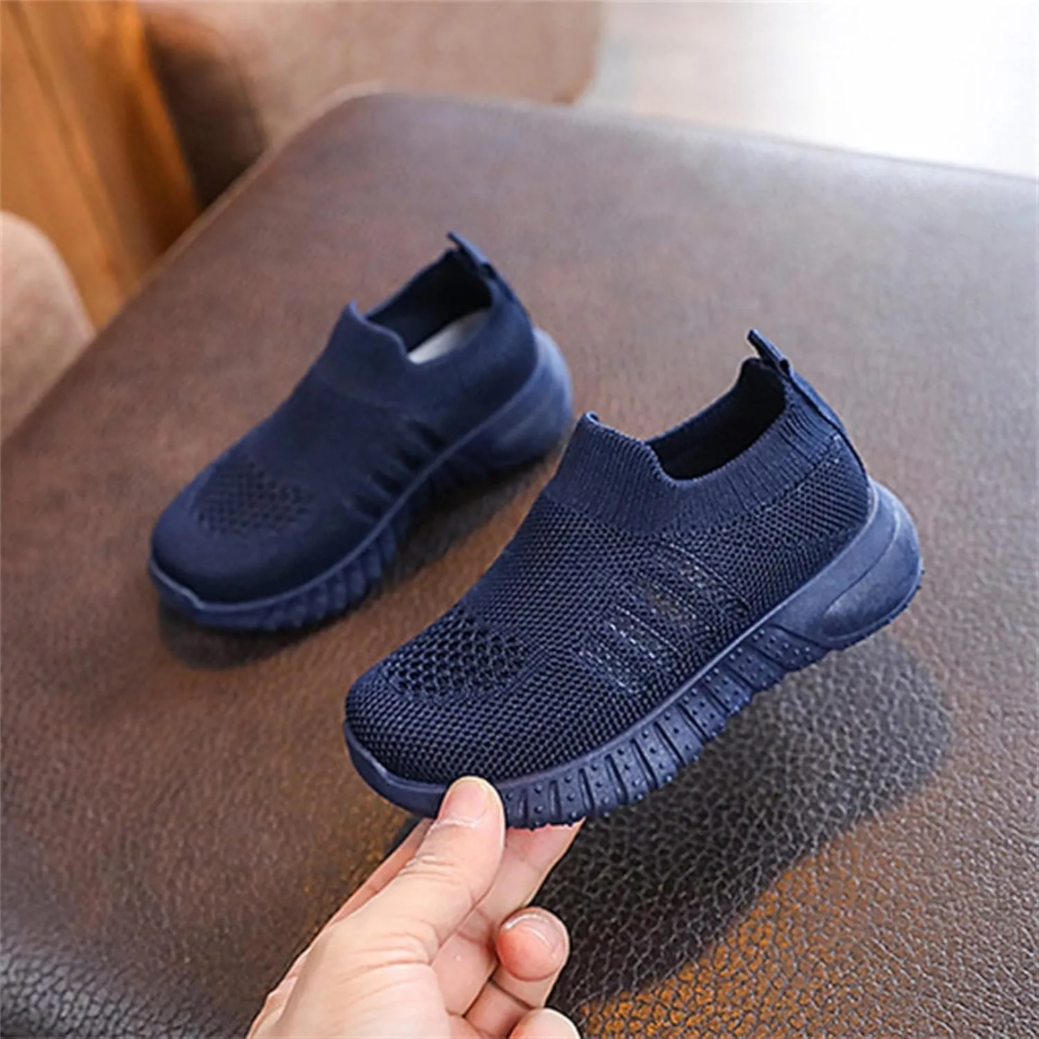 Toddler Barefoot Shoes Mesh Slip on Walking Shoes Non Slip Soft Sole Running Sneakers Kids Casual Comfortable Tennis Sneakers