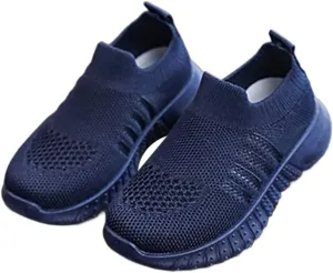 Toddler Barefoot Shoes Mesh Slip on Walking Shoes Non Slip Soft Sole Running Sneakers Kids Casual Comfortable Tennis Sneakers