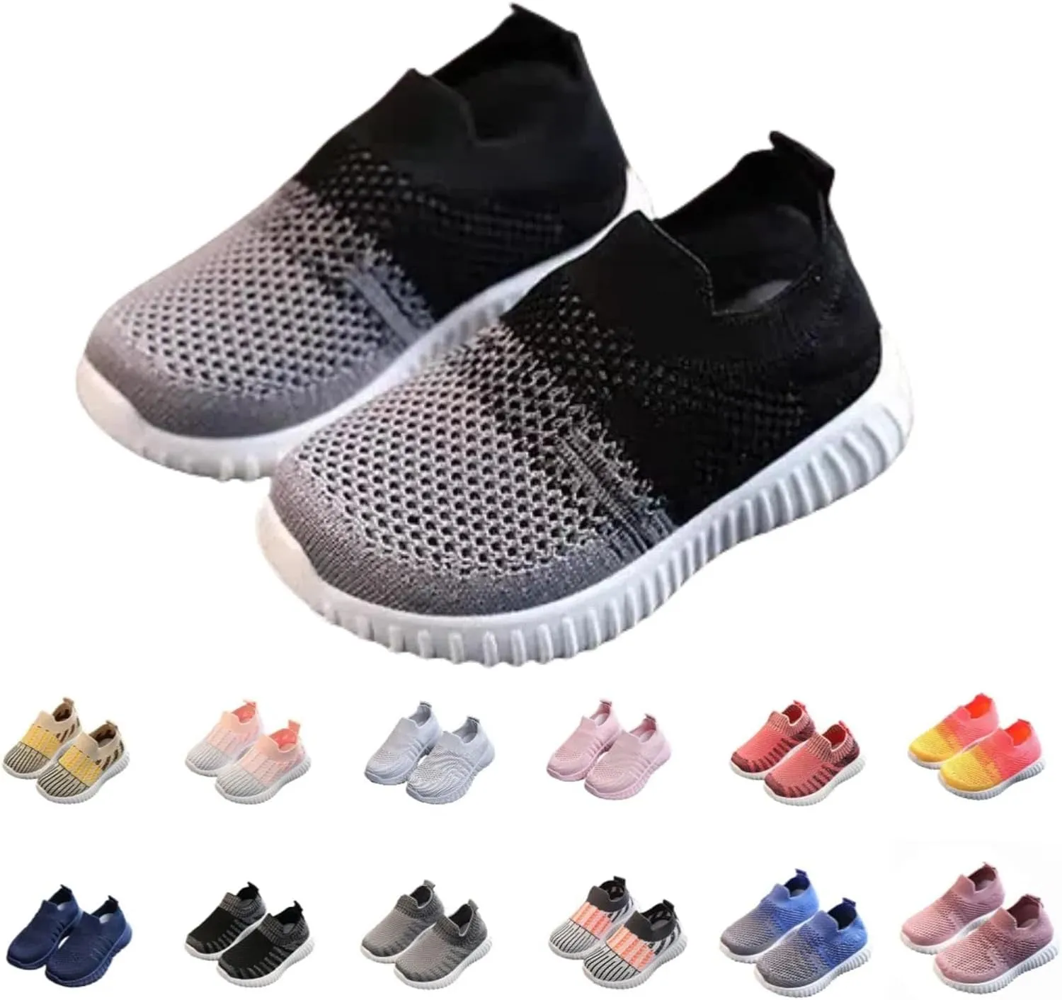 Toddler Barefoot Shoes Mesh Slip on Walking Shoes Non Slip Soft Sole Running Sneakers Kids Casual Comfortable Tennis Sneakers
