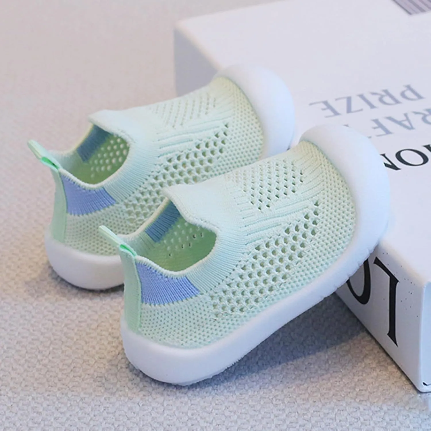 Toddler Boy Girl Mesh Sneakers Baby Knitted Walking Shoes Infant Soft Sole Trainerslittle Kid Breathable Outdoor Shoes