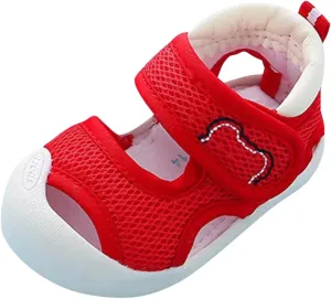 Toddler Boys Girls Sandals Mesh Rubber Sole Non-Slip Outdoor Sneakers Infant Lightweight Breathable First Walking Shoes