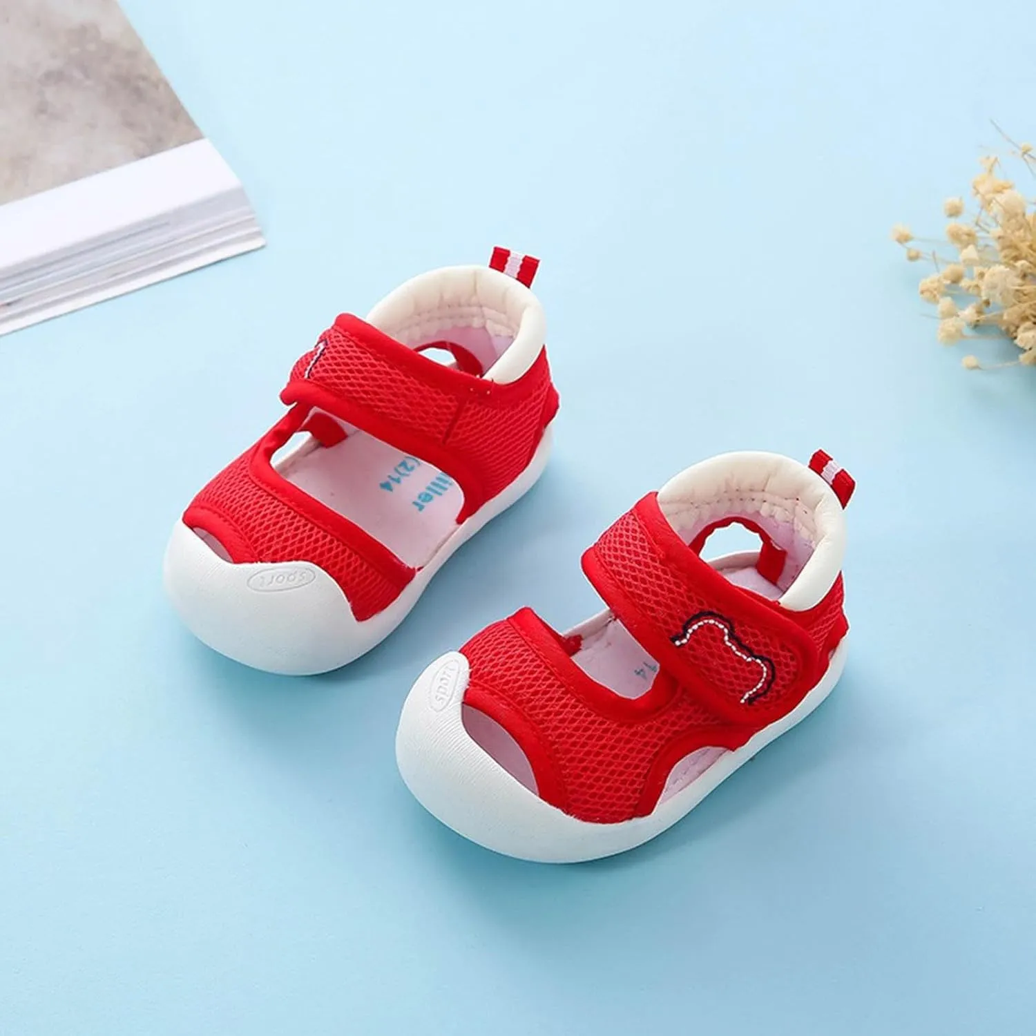 Toddler Boys Girls Sandals Mesh Rubber Sole Non-Slip Outdoor Sneakers Infant Lightweight Breathable First Walking Shoes