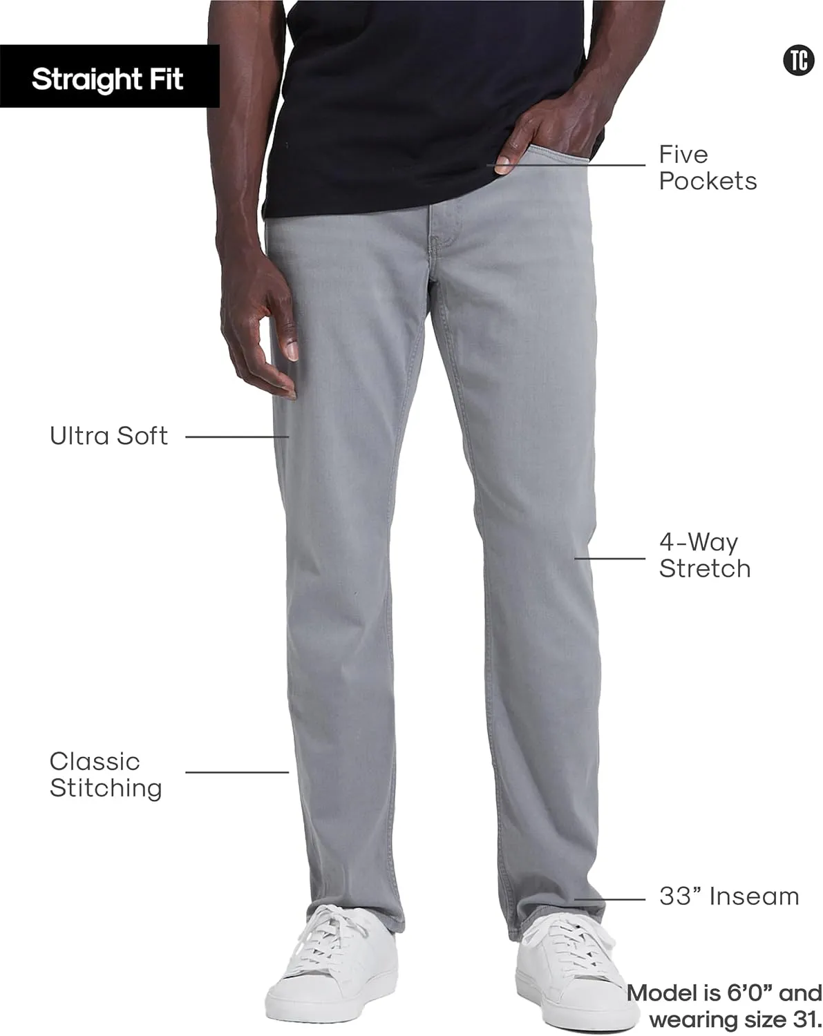 True Classic Mens Jeans - Stretch Jeans for Men, Ultra-Soft Premium Fabric