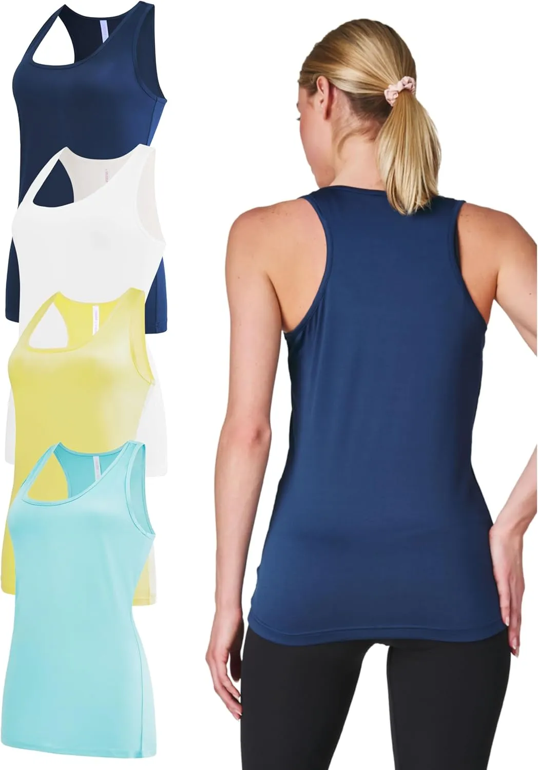 Ultra Performance Womens Athletic Workout Tank Tops 4 Pack Women's Running Shirts Casual Loose fit Gym Tanks for Women