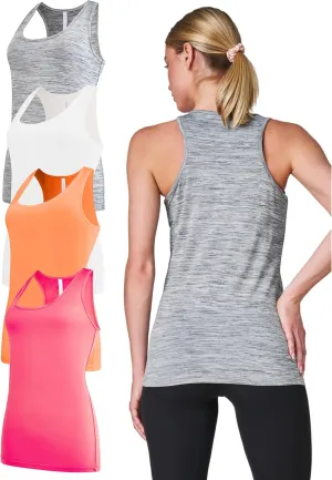 Ultra Performance Womens Athletic Workout Tank Tops 4 Pack Women's Running Shirts Casual Loose fit Gym Tanks for Women