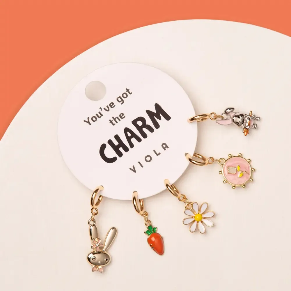 Viola "Youve Got the Charm" Springtime Bunny Gold-Tone Charm Set