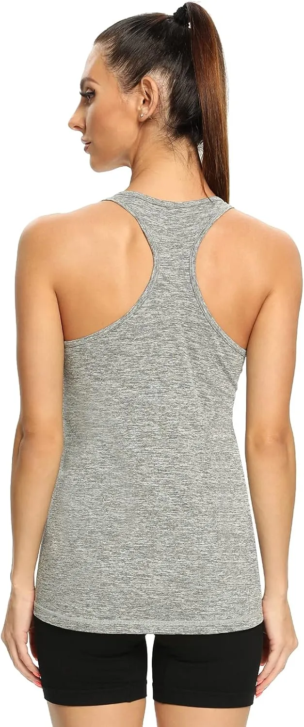 Vislivin Workout Tank Tops for Women Racerback Athletic Tanks Running Exercise Gym Tank Top - 4 Packs