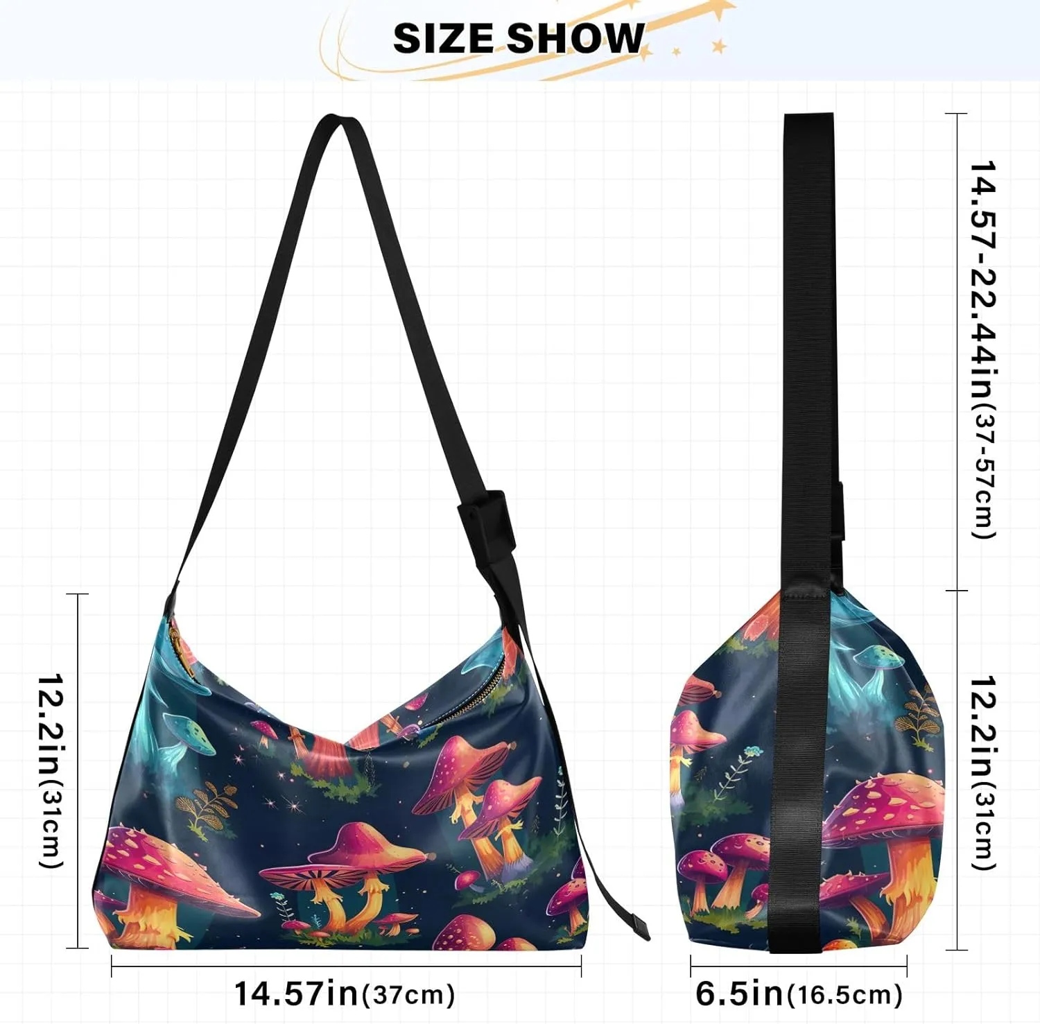 Watercolor Paris Lightweight Shoulder Hobo Bag, Leather Shoulder Bag, Hobo Shoulder Bags for Women