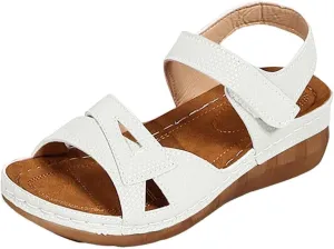 Wedge Sandals for Women Summer Ankle Strap Orthopedic Platform Sandals Comfortable Casual Slip on Walking Flat 2025 Beach Shoes