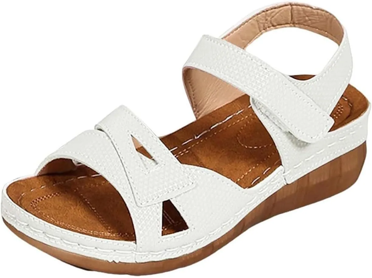 Wedge Sandals for Women Summer Ankle Strap Orthopedic Platform Sandals Comfortable Casual Slip on Walking Flat 2025 Beach Shoes