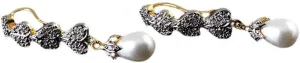 White CZ Stone Studded Beautiful Pear Shape Leverlock Bali 14K Gold Plated Cubic Zircon New Modern Look Earring Best Gift for Her