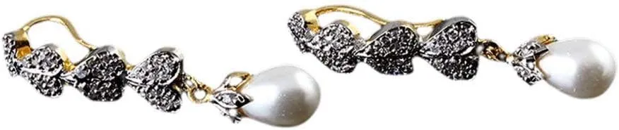 White CZ Stone Studded Beautiful Pear Shape Leverlock Bali 14K Gold Plated Cubic Zircon New Modern Look Earring Best Gift for Her