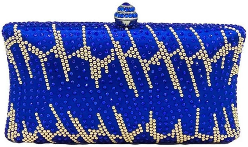 Women and Ladies Handbag Evening Clutch Bag Rhinestones Shoulder Bags for Prom Wedding Party