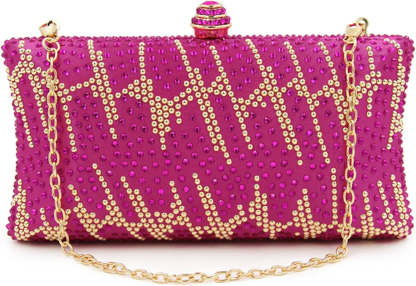 Women and Ladies Handbag Evening Clutch Bag Rhinestones Shoulder Bags for Prom Wedding Party