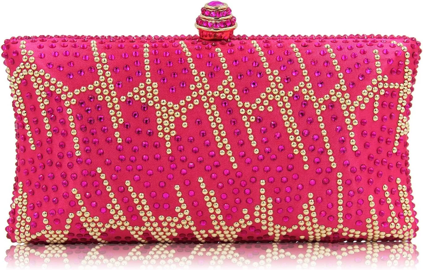 Women and Ladies Handbag Evening Clutch Bag Rhinestones Shoulder Bags for Prom Wedding Party