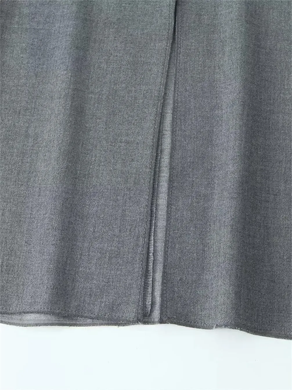 Women Back Zipper Slit Midi Dress Vintage O-Neck Sleeveless Dresses Back Zipper Long Skirt