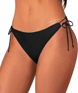 Women Bikini Bottoms Side Tie String Bikini Bottom Low Rise Swimsuit Bathing Suit Bottoms