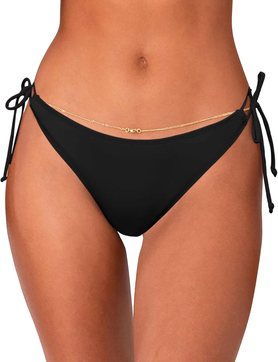 Women Bikini Bottoms Side Tie String Bikini Bottom Low Rise Swimsuit Bathing Suit Bottoms