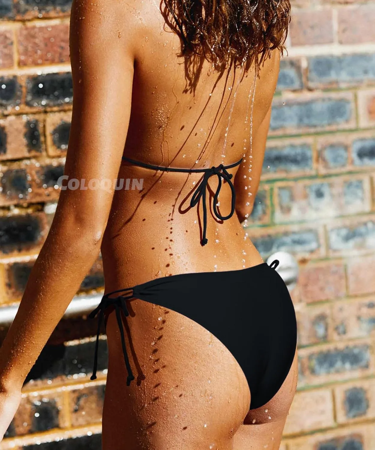 Women Bikini Bottoms Side Tie String Bikini Bottom Low Rise Swimsuit Bathing Suit Bottoms