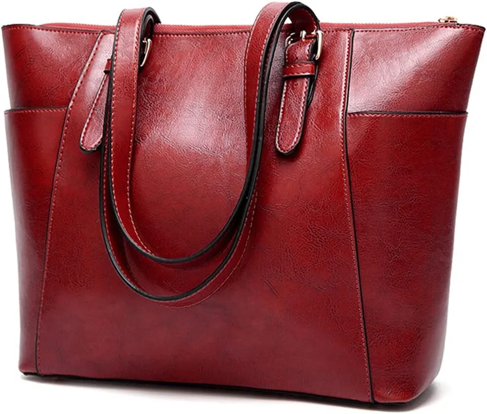 Women Large Tote Handbag PU Shoulder Bag Work Shopper Satchels Hobo Purse