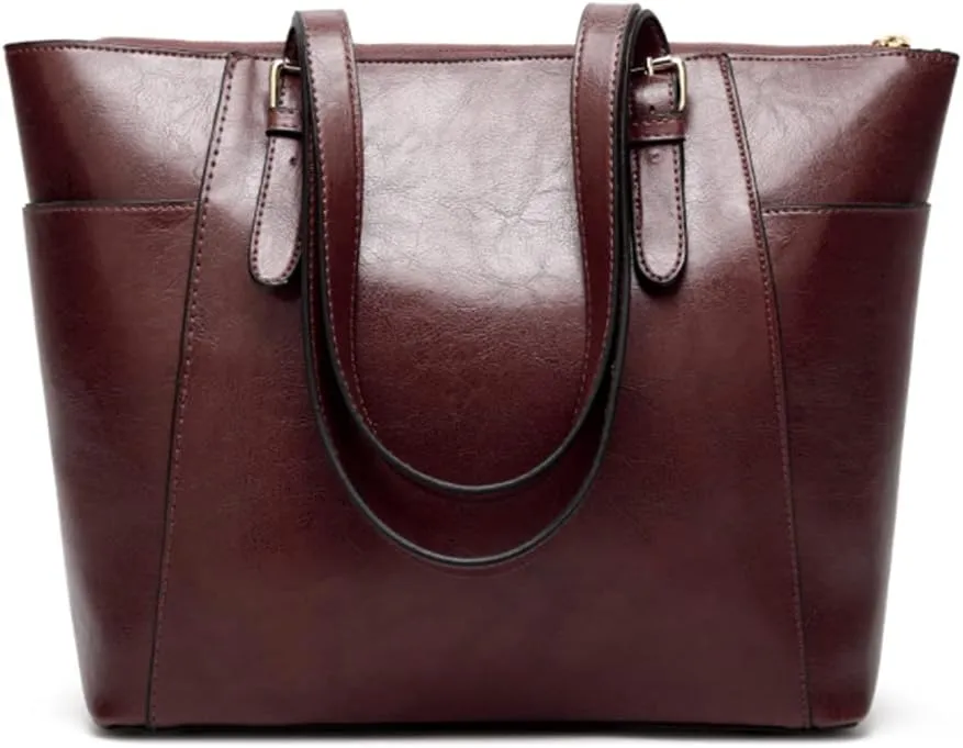 Women Large Tote Handbag PU Shoulder Bag Work Shopper Satchels Hobo Purse