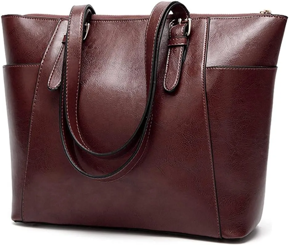 Women Large Tote Handbag PU Shoulder Bag Work Shopper Satchels Hobo Purse