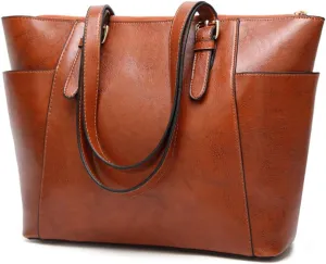 Women Large Tote Handbag PU Shoulder Bag Work Shopper Satchels Hobo Purse