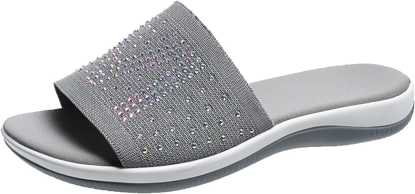 Women Sandals Platform Rhinestone Fashion Breathable Shoes Ladies Solid Sandals Color Women's Slide on Shoes