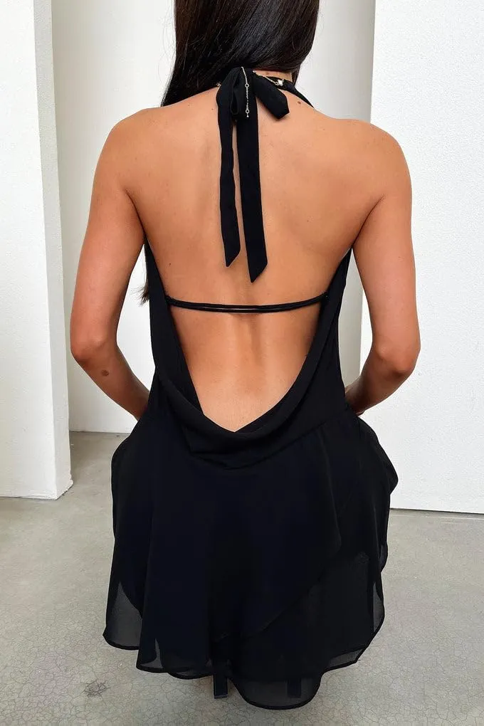 Women Y2k Halter Neck Dress Cute Tie Floral Sleeveless Backless Mini Dress Summer Going Out Short Dresses Streetwear