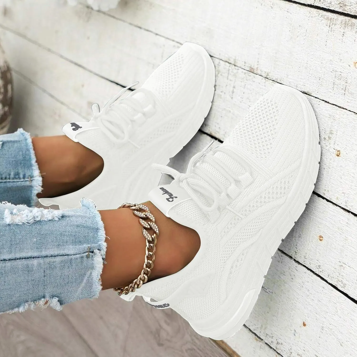 Womens Athletic Shoes Casual Lace Up Platform Sneakers for Women Breathable Walking Sneakers Fashion Running Shoes