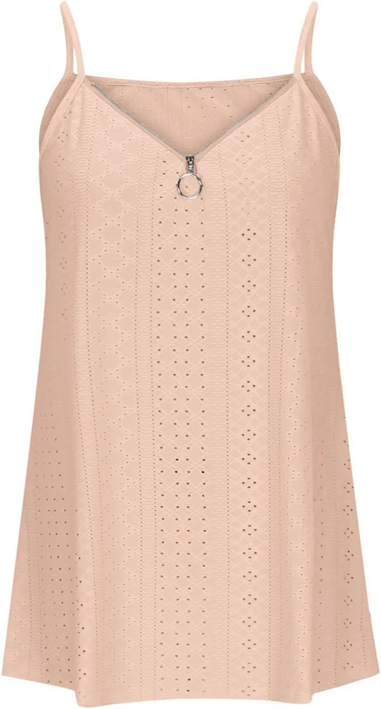 Womens Camisole Tank Tops Loose Fit Spaghetti Strap Camisole Lightweight Tank Top Summer 2025 Vacation Tops