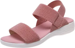 Women's Casual Sandals Low Heel Comfortable Open Toe Wedges Wide Width Sandals with Backstrap Casual Lightweight Shoes Non Slip Sandal for Office Summer Vacation Beach Wear