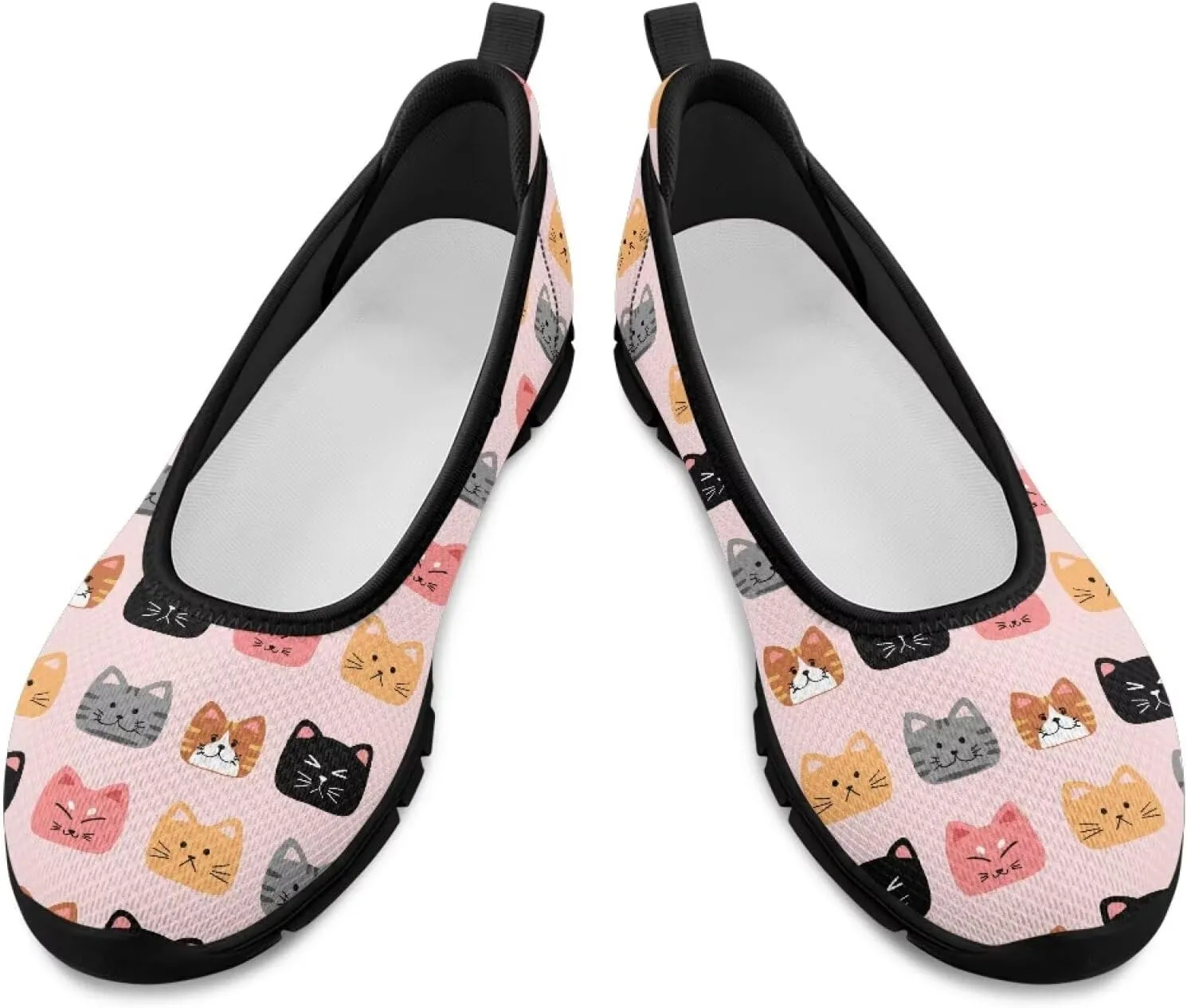 Women's Casual Slip-On Mesh Flat Lighweight Spring Work Shoes for Women with Anti-Slip Sole Size 6-10