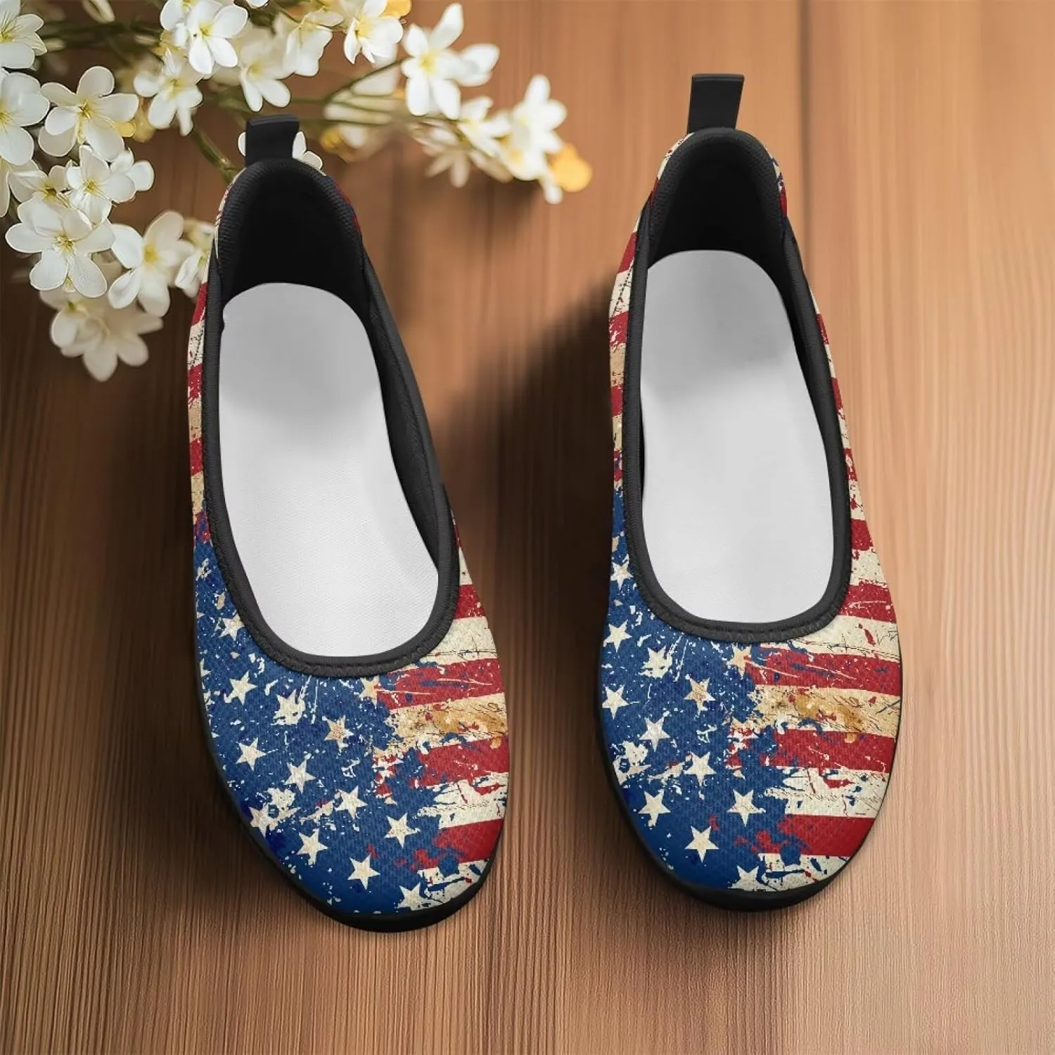 Women's Casual Slip-On Mesh Flat Lighweight Spring Work Shoes for Women with Anti-Slip Sole Size 6-10