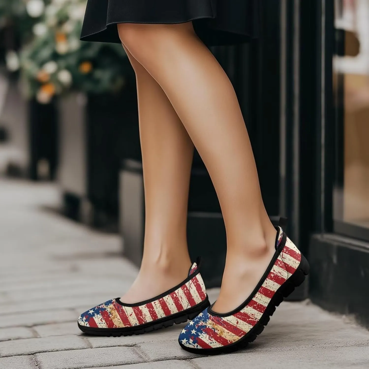 Women's Casual Slip-On Mesh Flat Lighweight Spring Work Shoes for Women with Anti-Slip Sole Size 6-10
